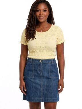 Jones New York Sport Blue Jean Stretch Denim Skirt Size 14